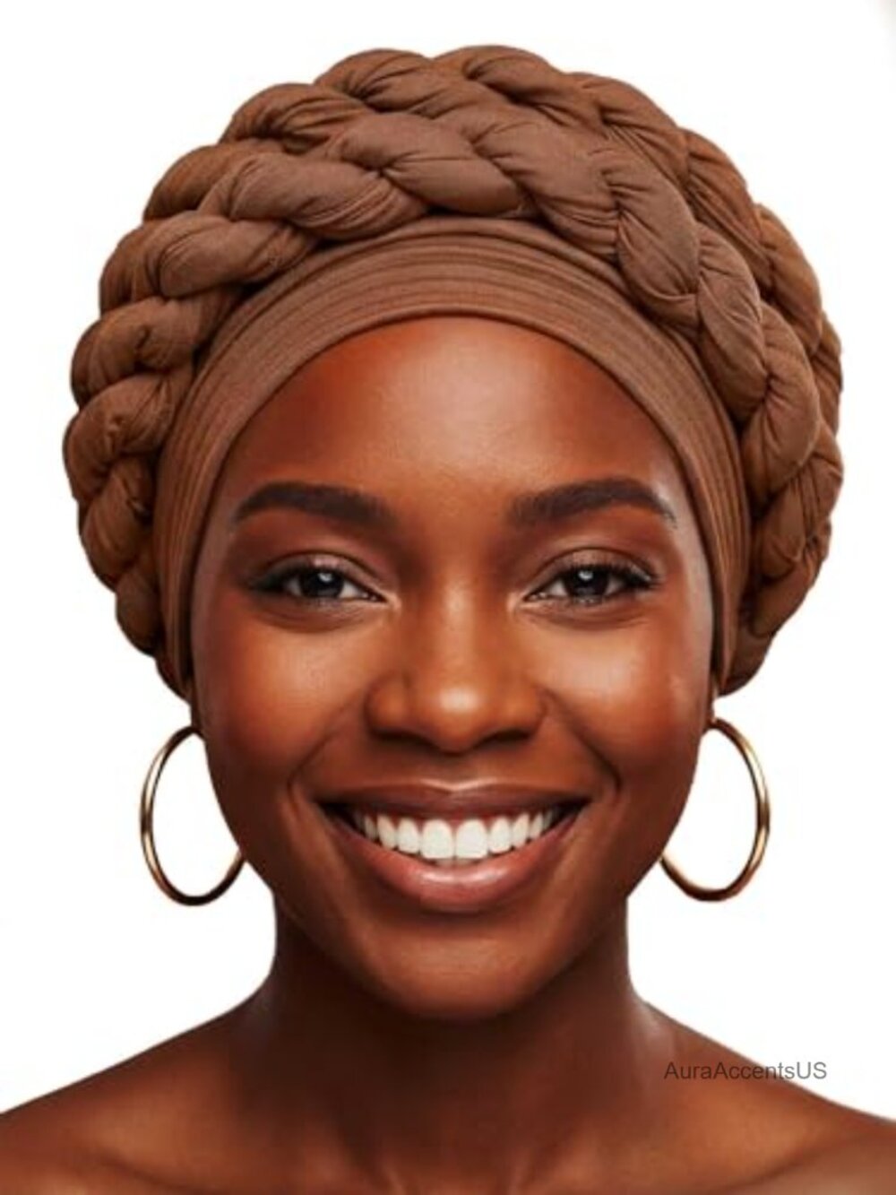 Pre-Tied Twisted Head Wrap Rhinestone Stretchy African Turban for Church Party